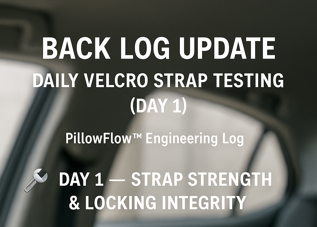 Back Log Update — Daily Velcro Strap Testing (Day 1)