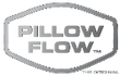 Logo of Pillow Flow with a gray border on a white background