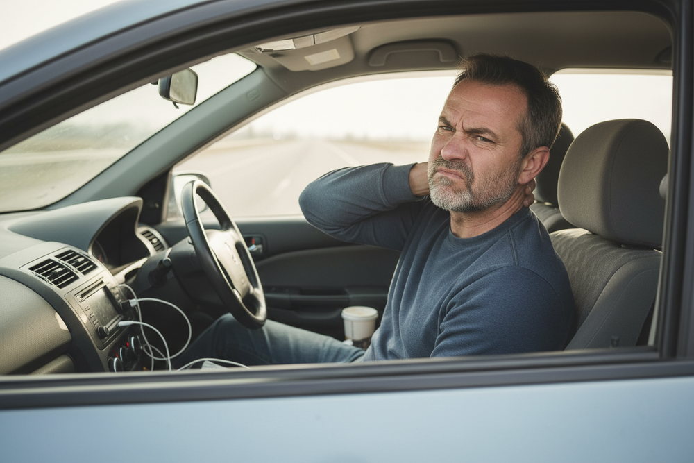 Make driver in bad mood and showing signs of discomfort